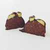 Healthy gourmet HNINA Organic Raw Dark Chocolate Cross cut Pebble sprouted Pistachios and sprouted Pistachios truffles.