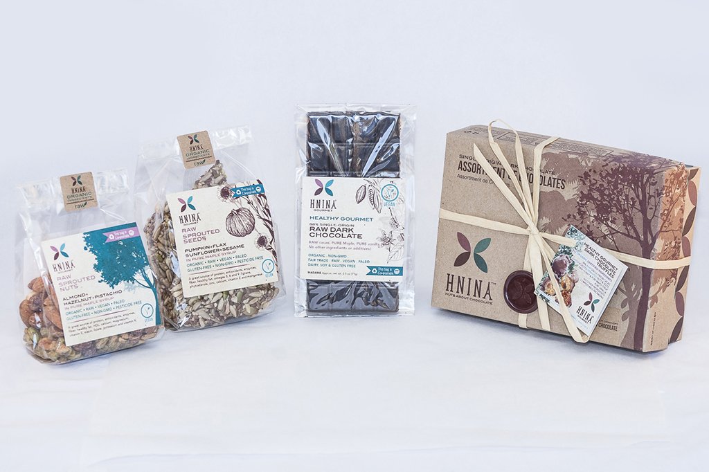 HNINA Organic Fairtrade Raw Dark Chocolate specialties are Free of sugar, emulsifier, dairy, preservatives include our sprouted seeds snacks, sprouted nuts snacks, pure raw dark chocolate, pure raw dark chocolate truffles made with sprouted nuts or sprouted seeds. This is perfect if you need to preserve your health and want to eat delicious food.  This can stop your sugar cravings by nourishing you with real nutrients dense foods. Get your body nourished with pure gourmet divine treats. 